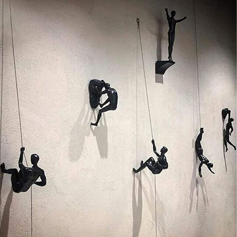 Climbing Wall Statue - 3D Resin Climbing Decor | Artistic Wall Hanging Accent
