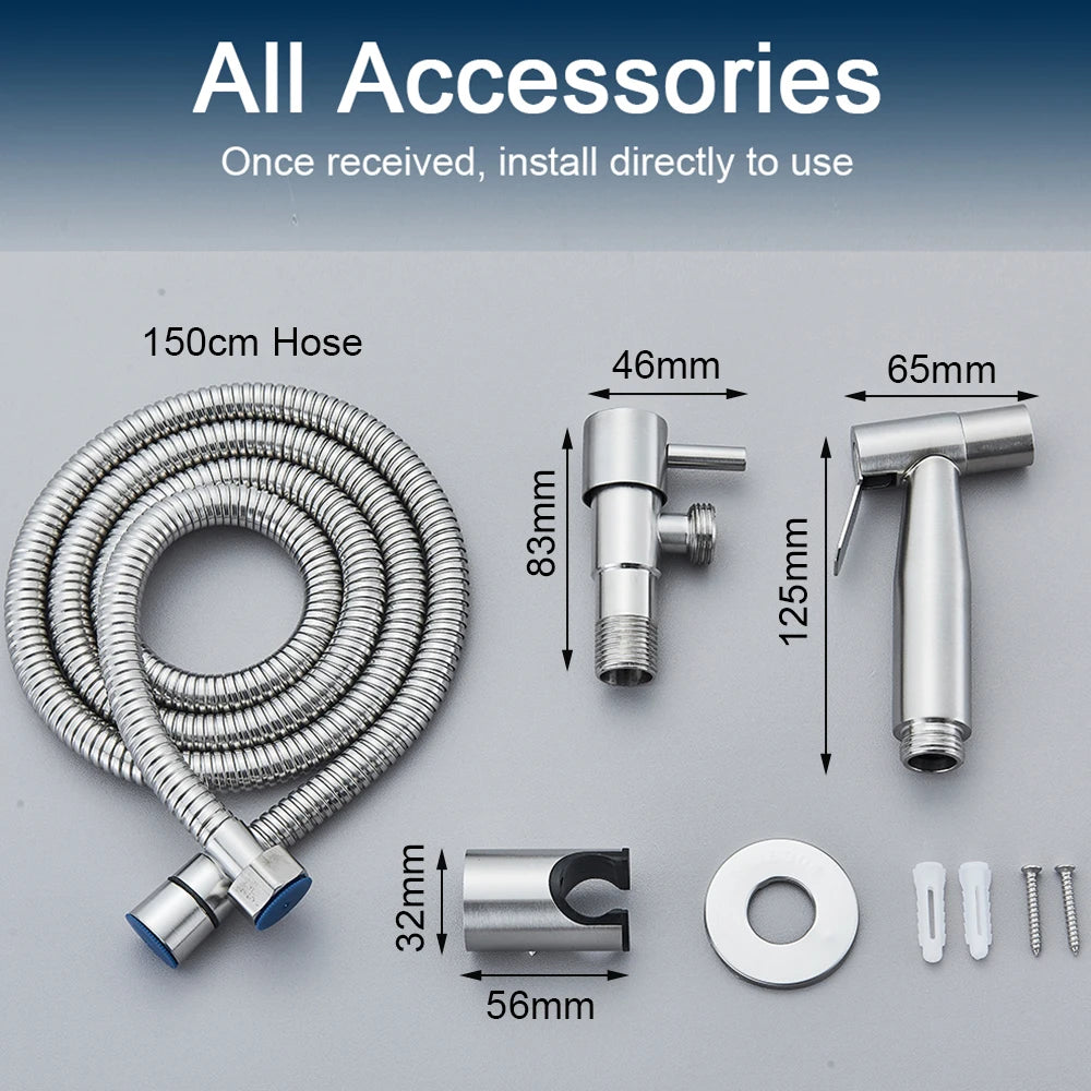 Stainless Steel 304 Wall Mounted Toilet Bidet Sprayer