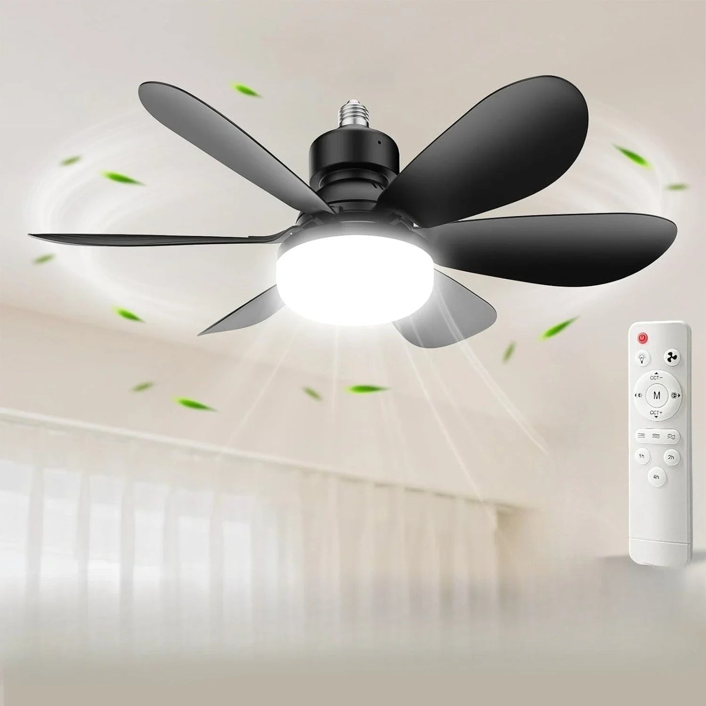 Dimmable E27 Remote Control LED Ceiling Fan Light