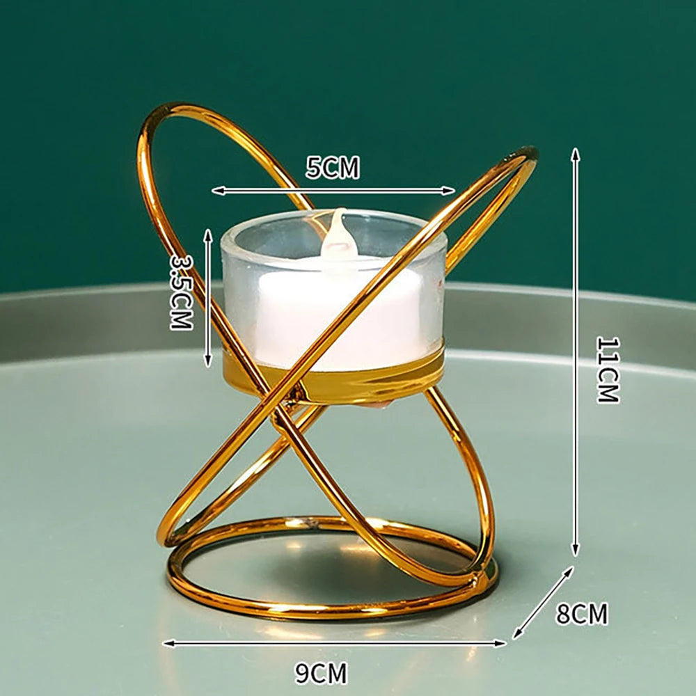Gold Iron Romantic Candlelight Dinner Candle Holder