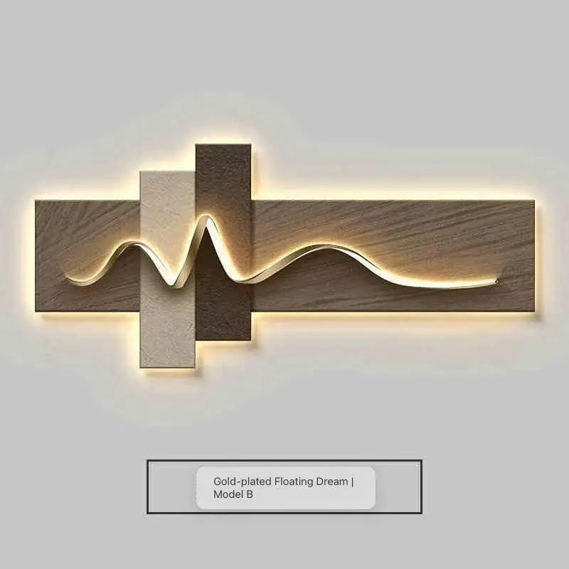 Modern Minimalist Wooden LED Ambient Living Room Wall Lamp