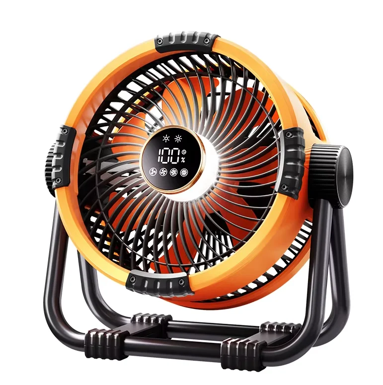 Portable Camping Fan — Rechargeable Dual Air Outlet with Night Light