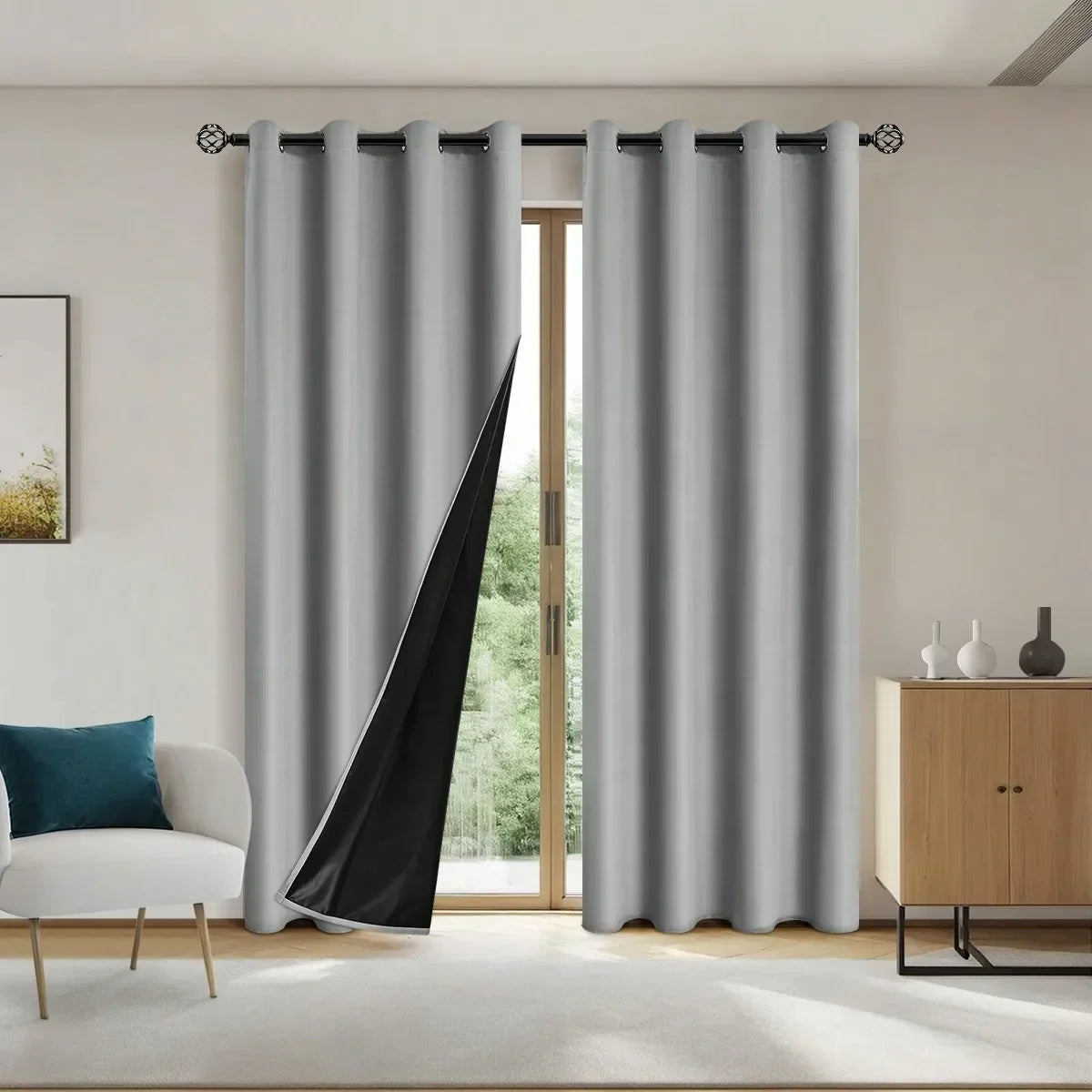 100% Light Blocking Grommet Top Blackout Drapes