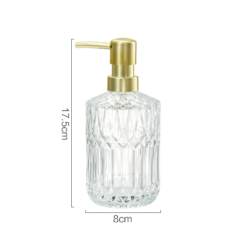 400ml Clear Glass Press Pump Soap Dispenser