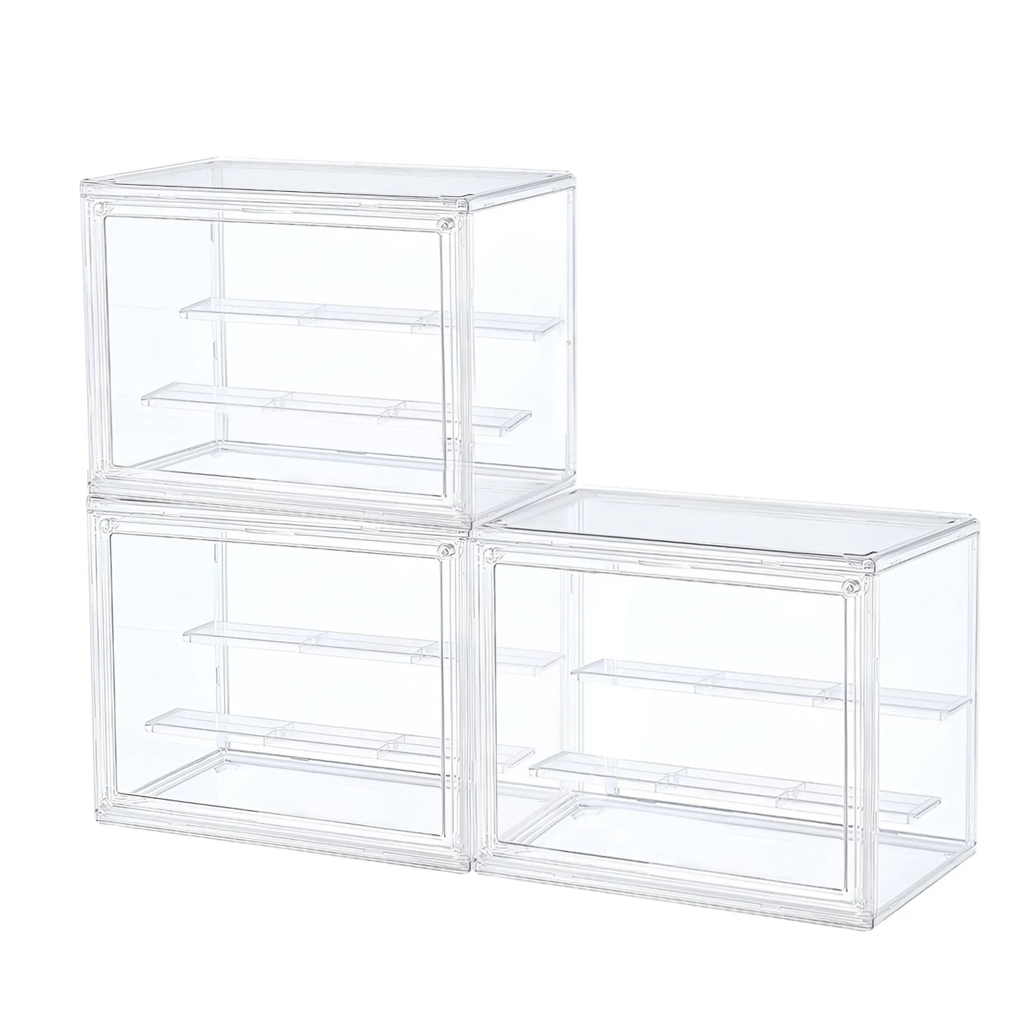 Stackable Magnetic Door Clear Plastic Display Storage Box