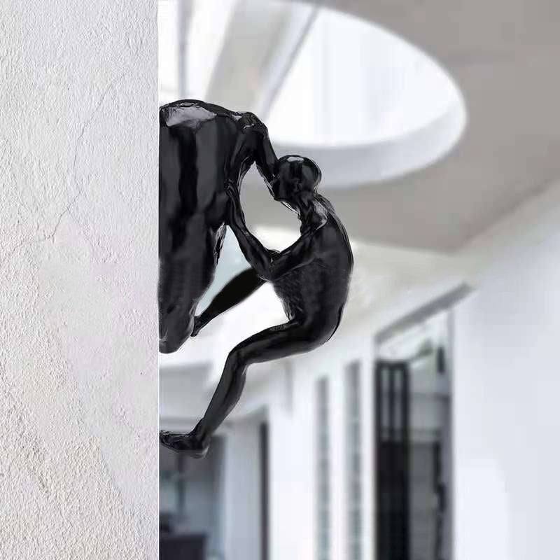 Climbing Wall Statue - 3D Resin Climbing Decor | Artistic Wall Hanging Accent