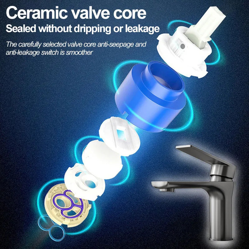 Ceramic Valve Single Hole Stainless Steel Basin Faucet