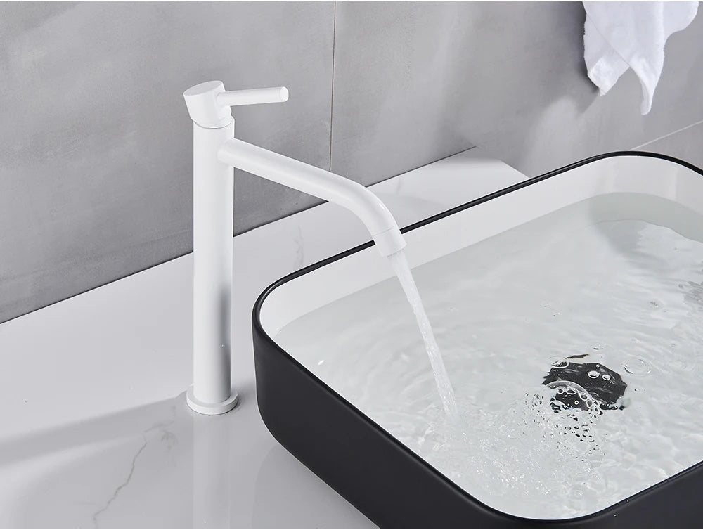 Single Handle Brushed Gold Black Basin Faucet