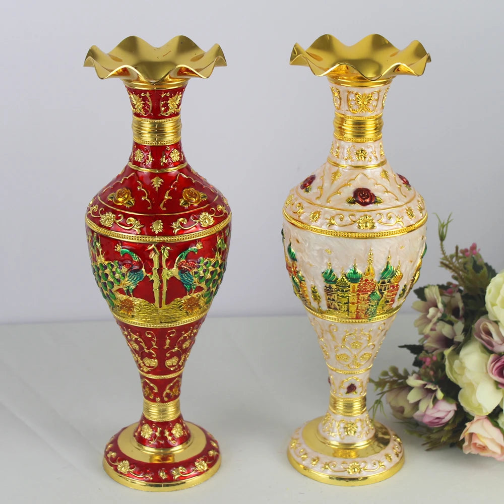 Metal Flower Vessel - Creative Zinc Alloy Tabletop Flower Pot for Wedding Centerpieces