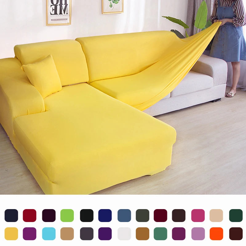 Sofa Corner Cover - Elastic L Shape Sofa Slipcover With Anti Slip Protection