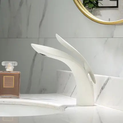 Rose Gold Waterfall Single Hole Brass Basin Faucet