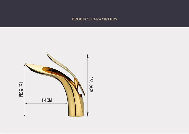 Rose Gold Waterfall Single Hole Brass Basin Faucet