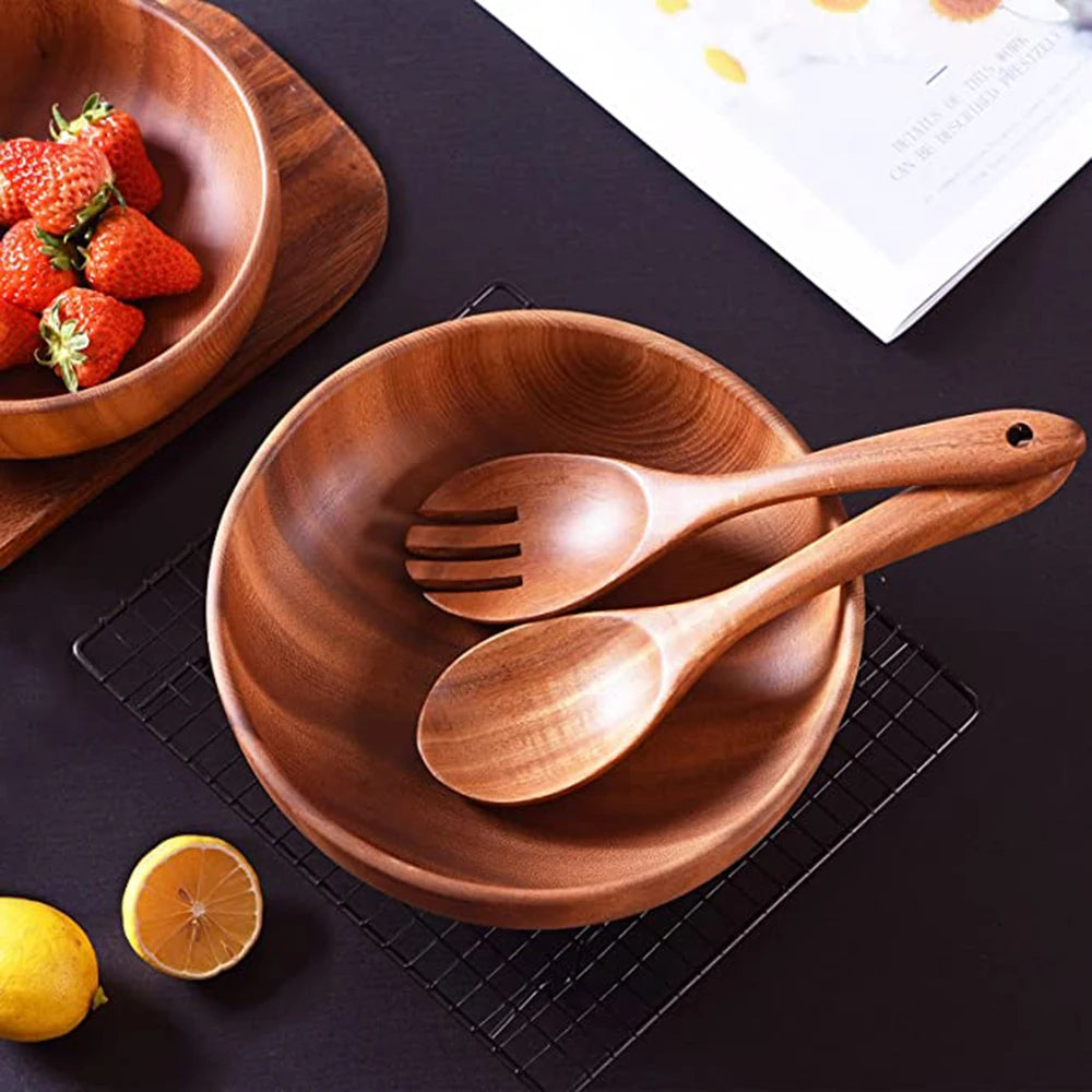 Eco Friendly Natural Teak Wooden Cooking Spoon Set