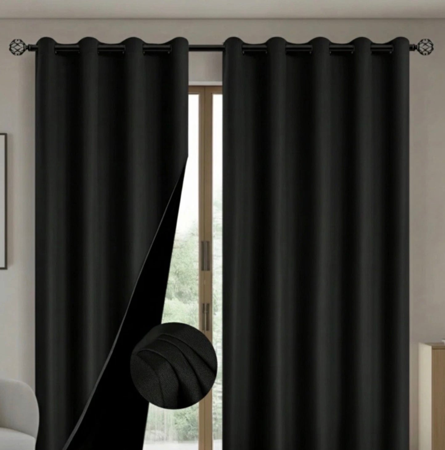 100% Light Blocking Grommet Top Blackout Drapes