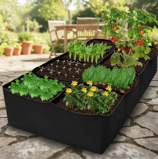 Breathable 8 Grid Raised Garden Bed Grow Bags