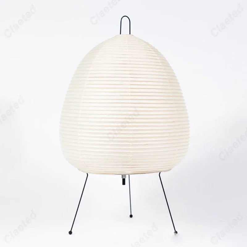 Handmade Rice Paper Iron Tripod Table Lamp