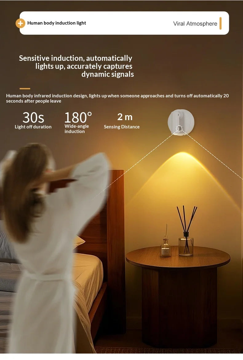 Magnetic Base USB Rechargeable Cordless Dimmable Wall Lamp