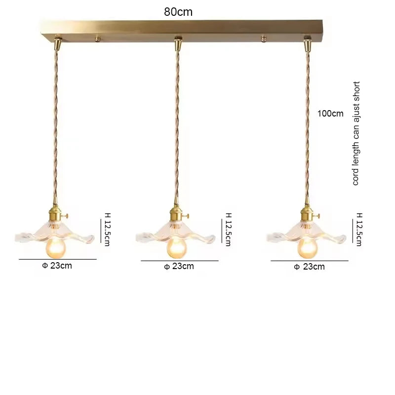 Copper Colorful Glass Ceiling Pendant Lamp