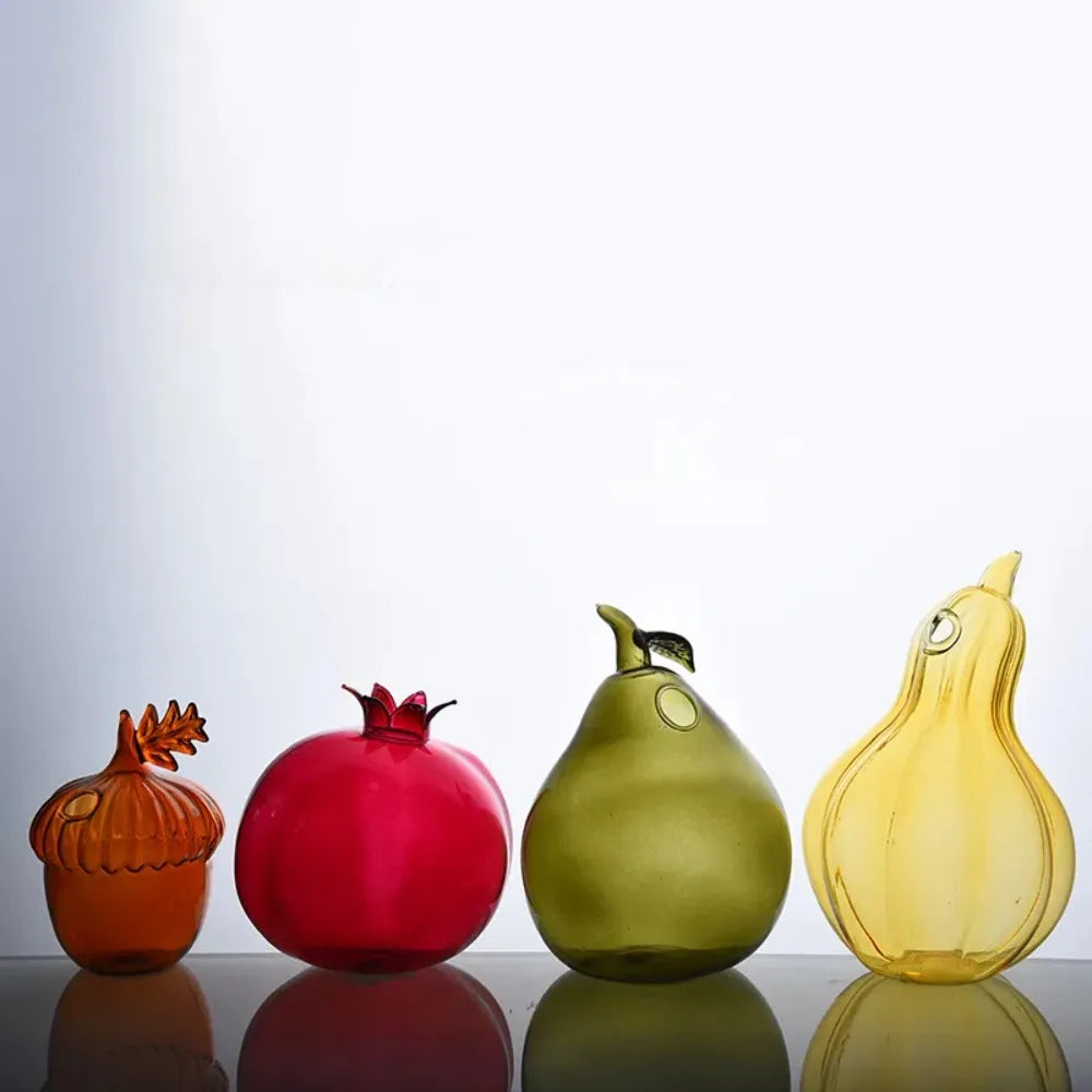 Glass Fruit Vessel - Creative Pear Shaped Decorative Aromatherapy Bottle Vessel
