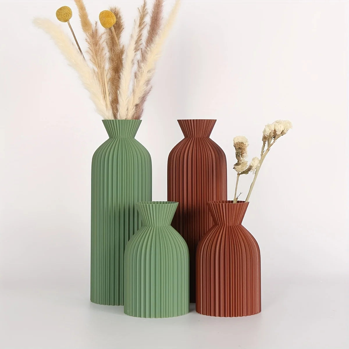 Bohemian Plastic Flower Vessels Set of Two