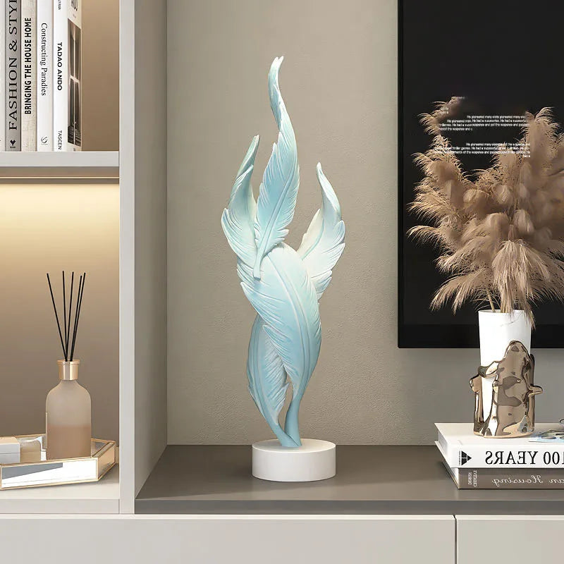 Modern Creative Feather Resin Desktop Sculpture