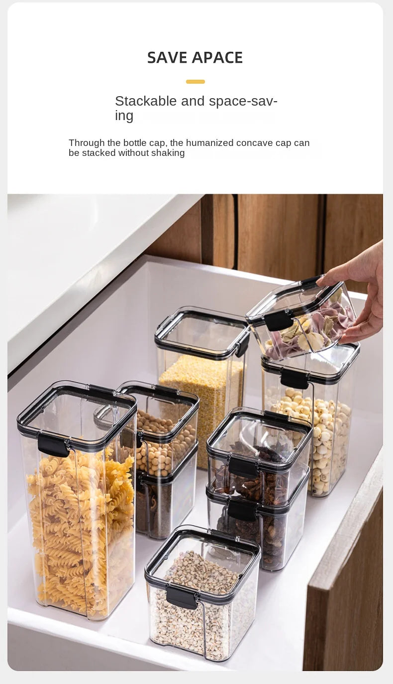 Moisture-Proof Sealed Acrylic Kitchen Storage Jar Set