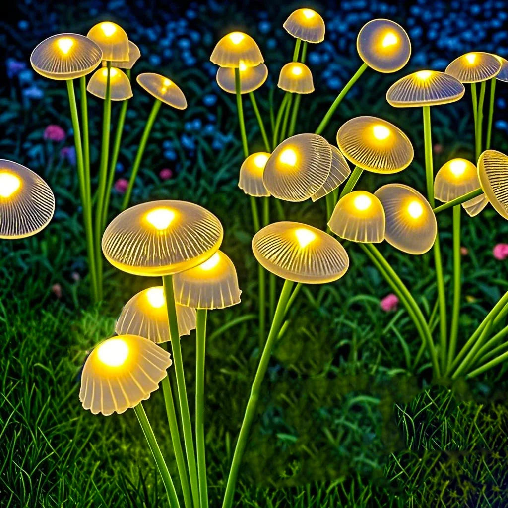 Dual Mode Solar LED Mushroom Waterproof Pathway Garden Lamp