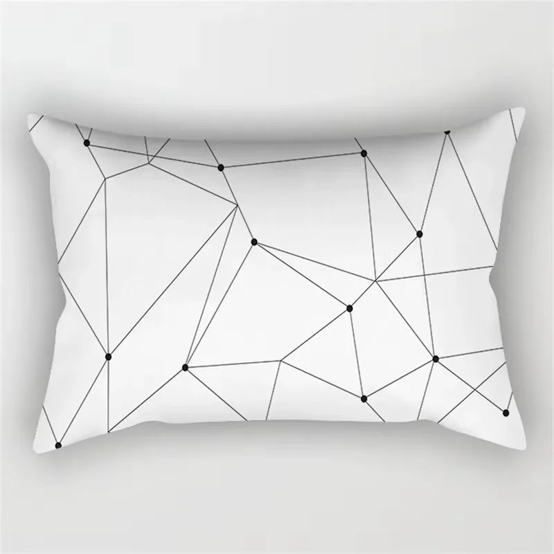 Geometric Marble Print Polyester Rectangular Pillowcase
