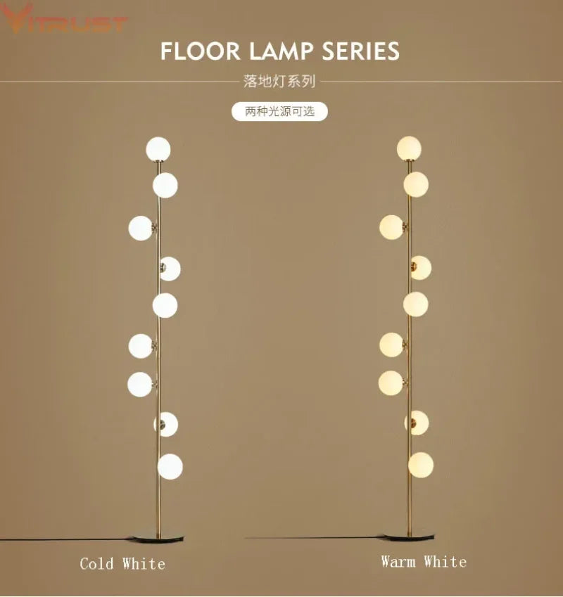 Nordic Frosted Glass Standing Lamp