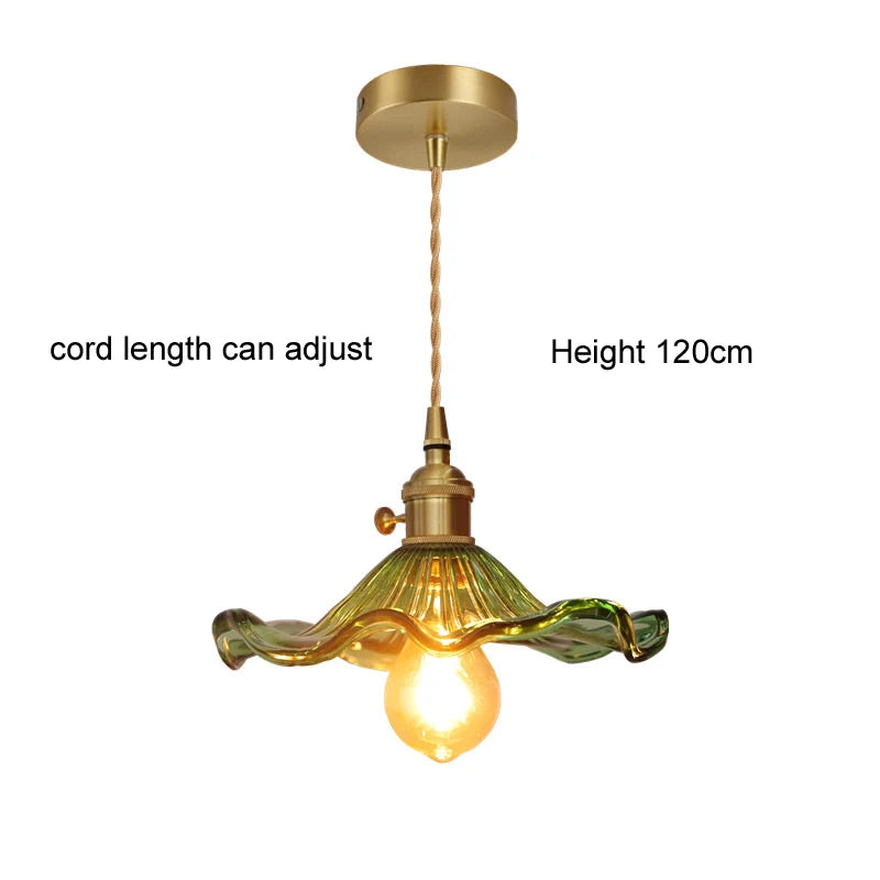 Copper Colorful Glass Ceiling Pendant Lamp