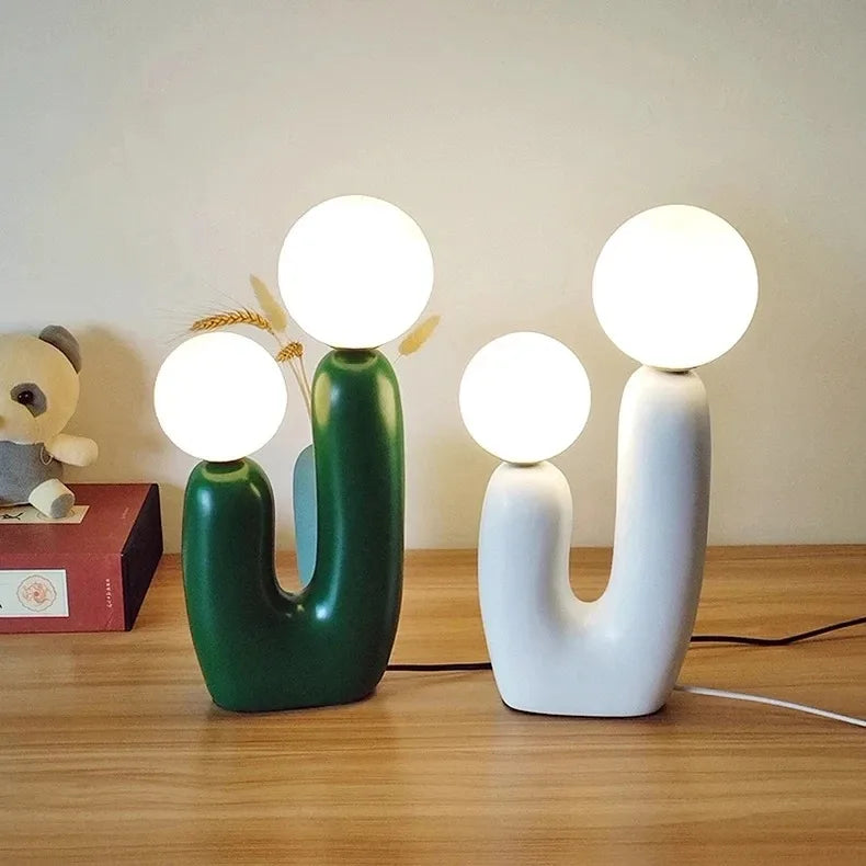 Nordic Glass Resin Base Table Lamp