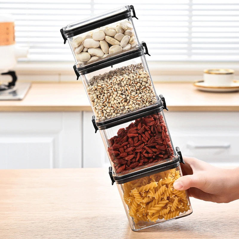 Moisture-Proof Sealed Acrylic Kitchen Storage Jar Set
