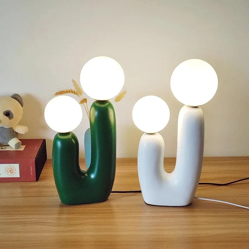 Nordic Glass Resin Base Table Lamp