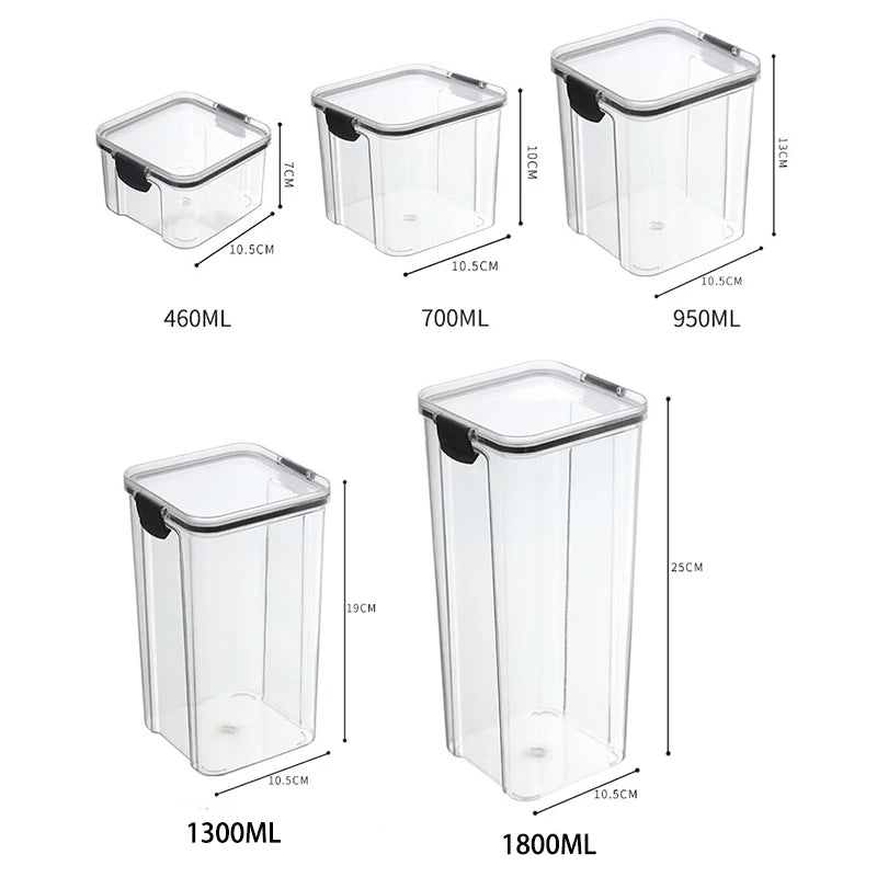 Moisture-Proof Sealed Acrylic Kitchen Storage Jar Set