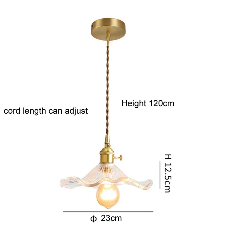 Copper Colorful Glass Ceiling Pendant Lamp