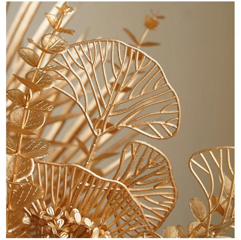 Gold Silk Rose Hydrangea Artificial Flower Arrangement