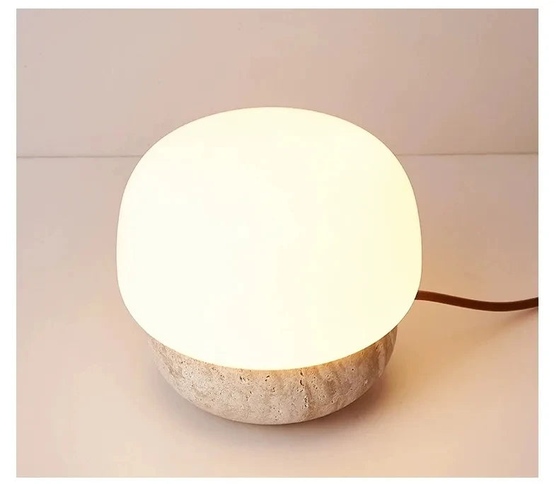 Travertine Mushroom Shaped LED Floor Lamp