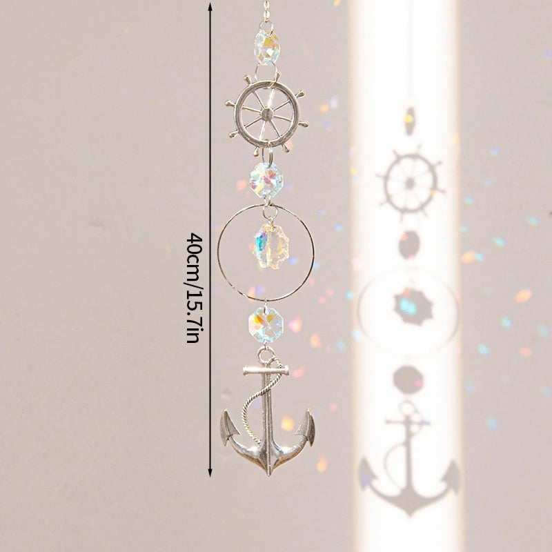 Crystal Moon Star Rainbow Suncatcher Wind Chime