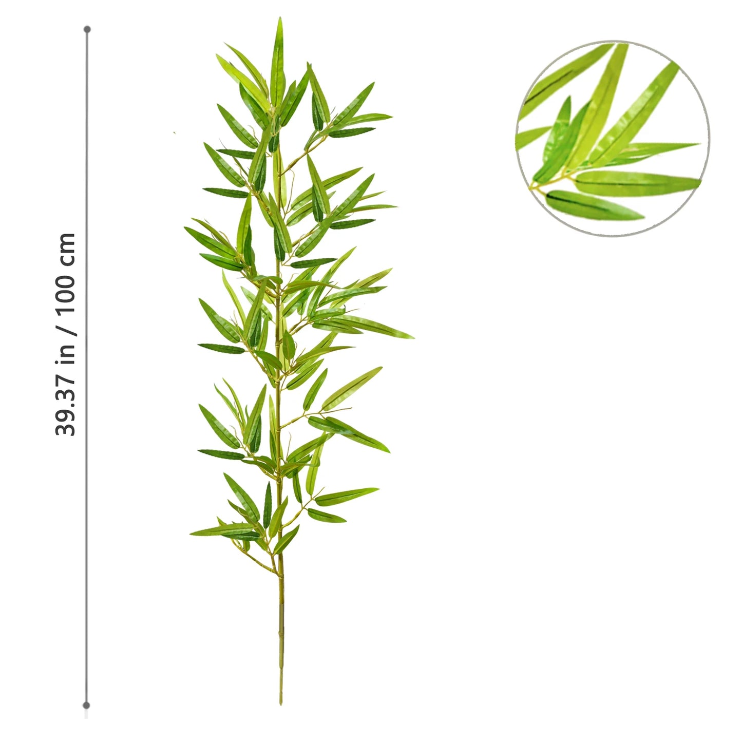 Green Silk Artificial Bamboo Branch Plant
