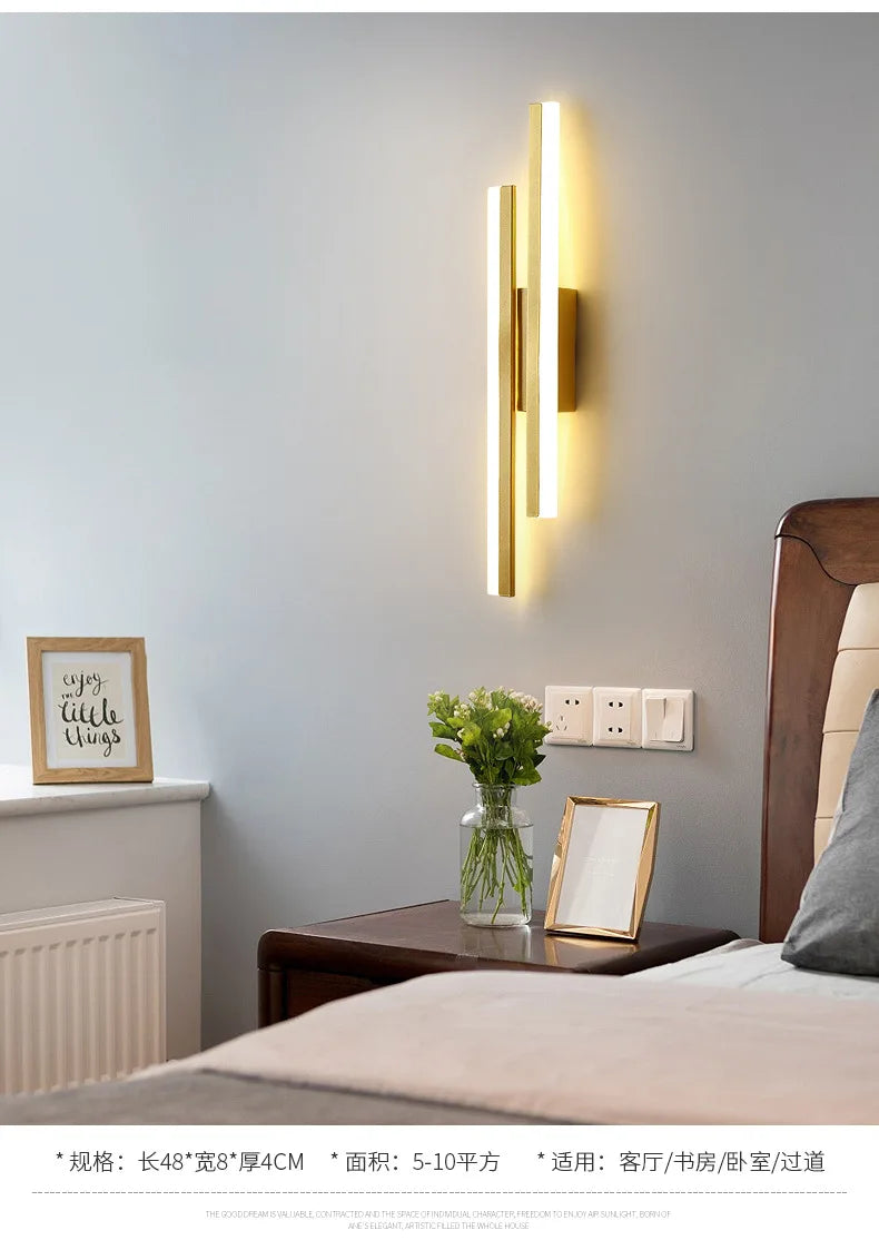 Copper Pipe Acrylic Shade LED Wall Sconce