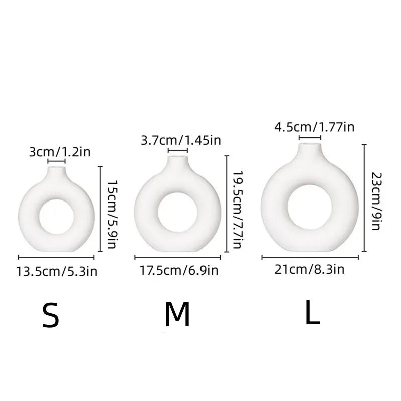 Donut Shape Plastic Flower Table Vessel