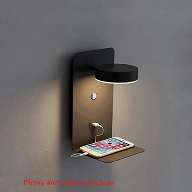 USB Charging Touch Switch Bedroom Wall Lamp