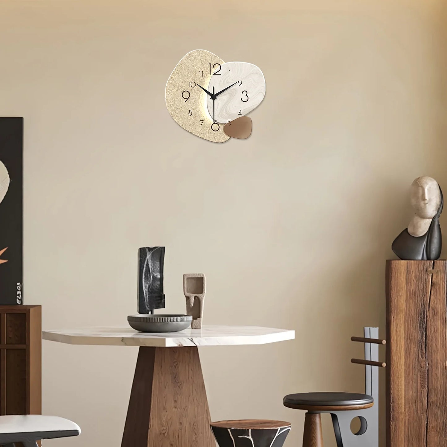 Geometric Modern Silent Quartz Bedroom Wall Clock