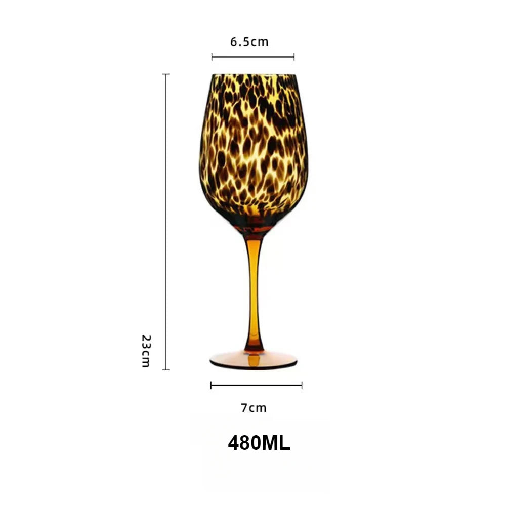 Vintage Leopard Print Crystal Cocktail Goblet
