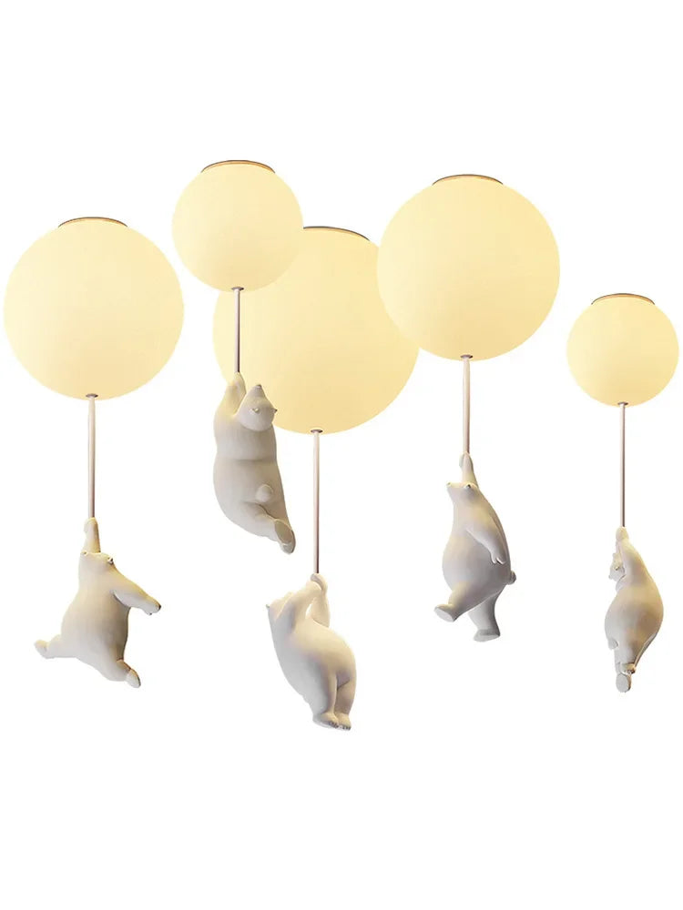 Cartoon Bear Acrylic Bedroom Ceiling Lamp
