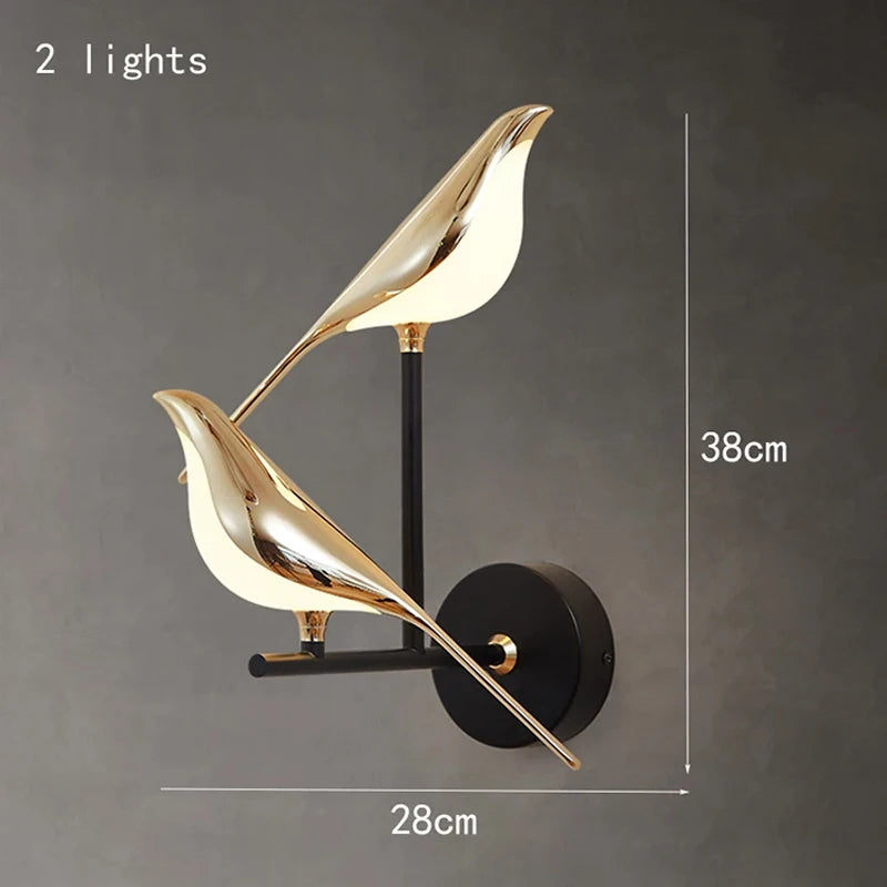 Golden Bird Art Deco LED Wall Sconce