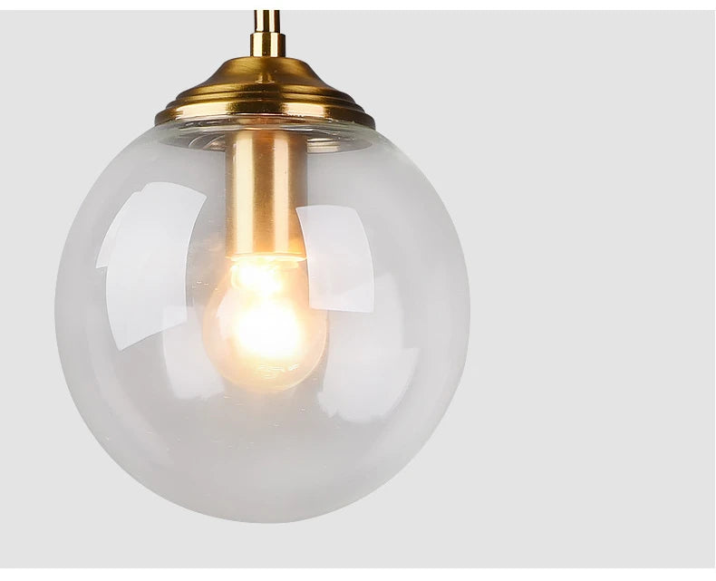 Nordic Polished Steel Glass Pendant Chandelier