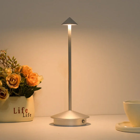 Rechargeable Table Lamp - LED Touch Dimmable Aluminum Alloy Portable Reading Light