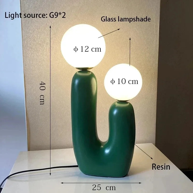 Nordic Glass Resin Base Table Lamp