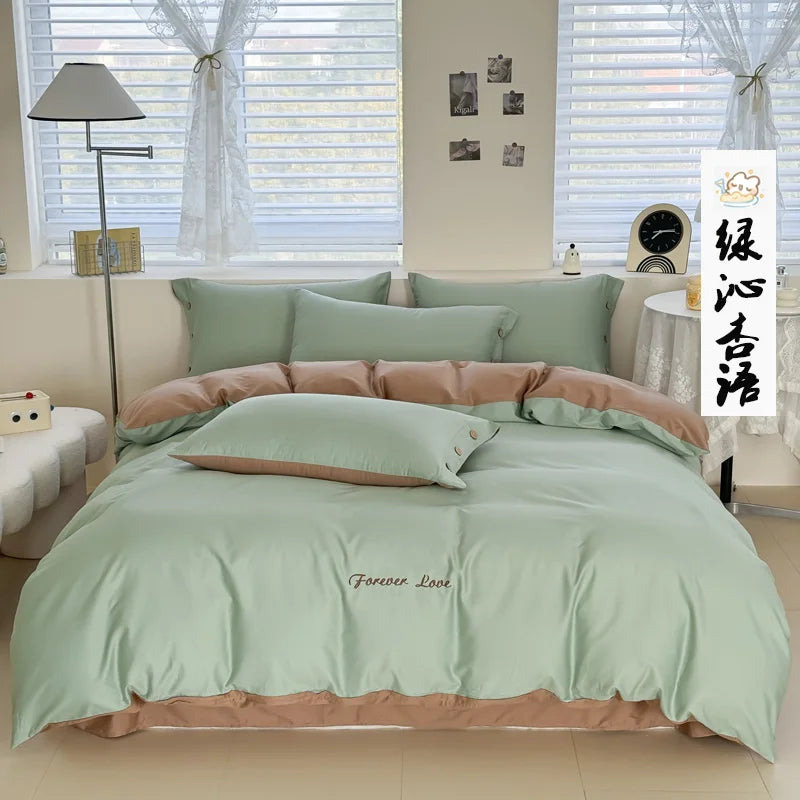 100% Cotton Two Tone Soft Skin Friendly Duvet Cover Set